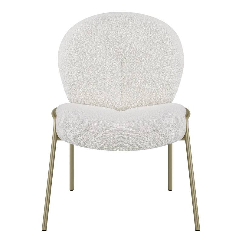 Spruce & Spring Cloud-Shaped Armless Modern Teddy Dining Chair with Champagne Gold Legs