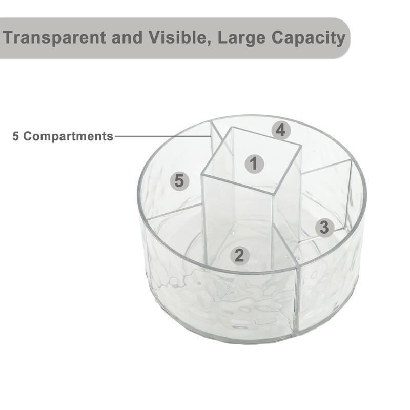 Rotating Makeup Organizer 360 Degree Rotatable Cosmetic Display Case Clear