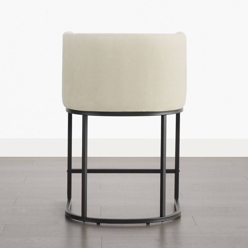 Spruce & Spring Modern Upholstered Barrel Counter Bar Stool with Arm