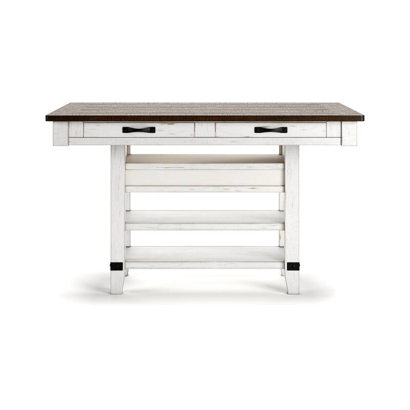 Signature Design by Ashley Valebeck White/Brown Counter Height Dining Table - 60" W x 40" D x 36.13" H