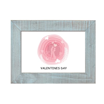 Adeco Wood Grain Distressed Blue Wood Picture Frame