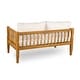 preview thumbnail 9 of 36, Christopher Knight Home Darla 4 Piece Outdoor Sleek Acacia Wood Seating Set with Water-Resistant Cushion