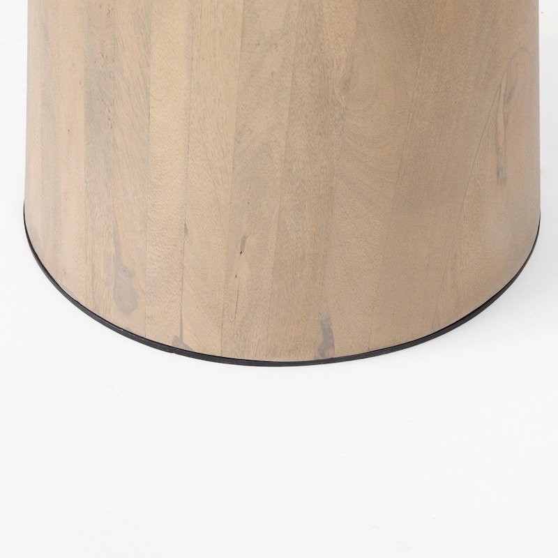 Maxwell Dark Brown Solid Wood w/Metal & Wood Base Dining Table