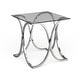 preview thumbnail 5 of 7, Artenia Modern Chrome 24-inch Glass Top Side Table by Furniture of America Chrome