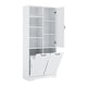 preview thumbnail 52 of 75, GDFStudio - Elijah Tall Bathroom Cabinet with Tilt-Out Laundry Hampers and Adjustable Shelves