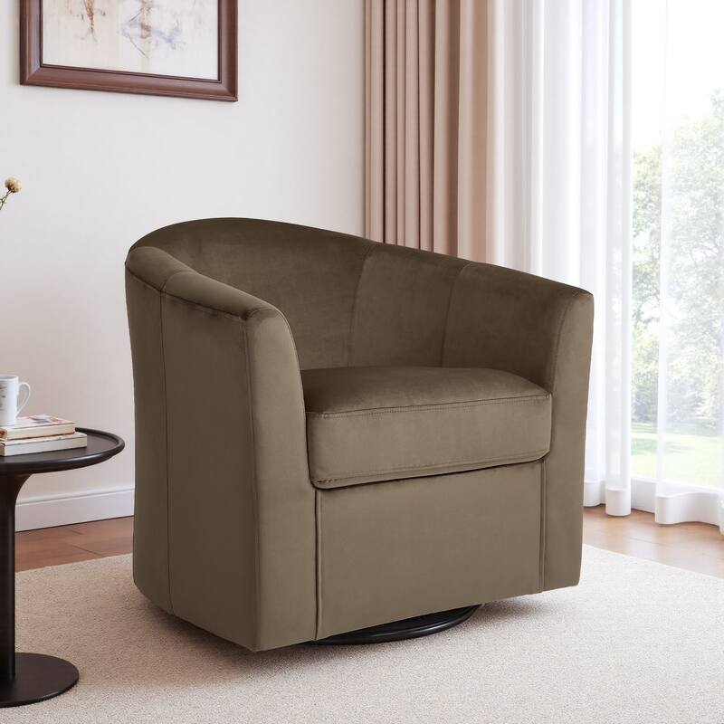 Upholstered Velvet 360° Swivel Accent Arm Chair