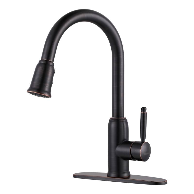 WOWOW Pull Down Sprayer Kitchen Faucet - Oil Rubbed Bronze