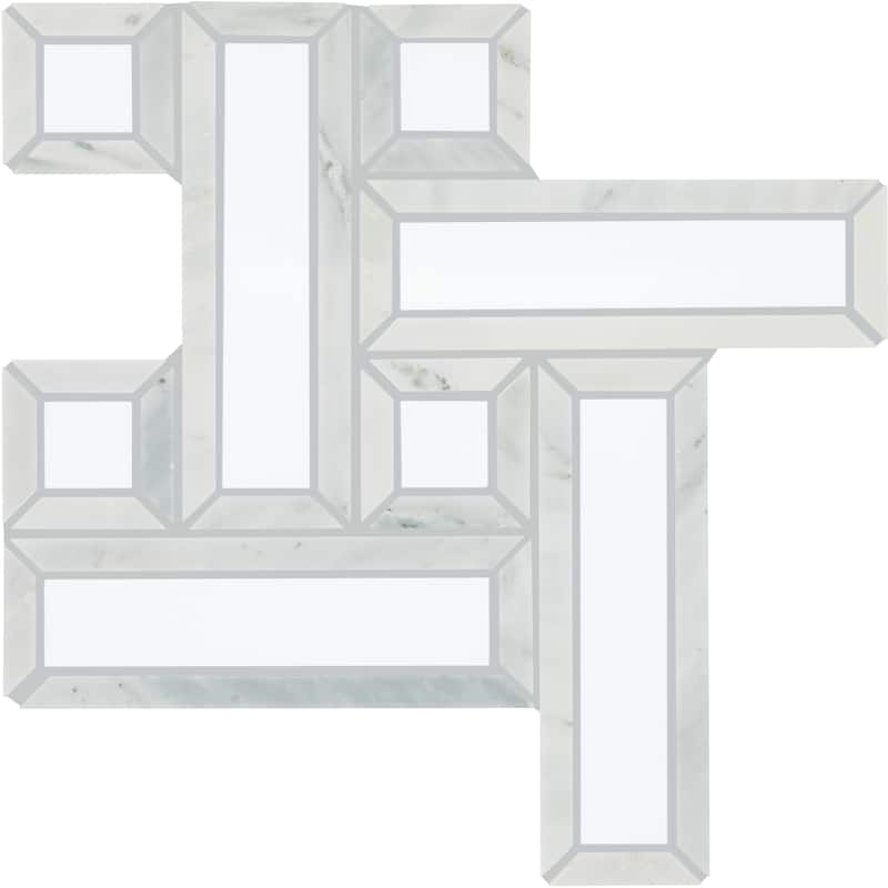 Daltile Gamma 2" Natural Stone Basketweave Wall and Floor Mosaic Tile (Set of 10) - Silver