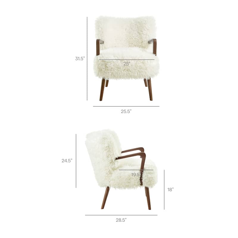 Zerra Faux Shearling Accent Armchair