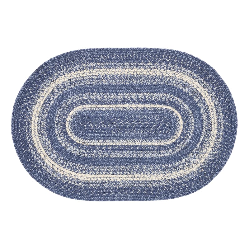 Great Falls Blue Jute Rug Oval w/ Pad 24x36 - 3'6"