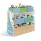 preview thumbnail 9 of 13, Fortune Candy House-Shaped Kids Storage Cabinet with Fabric Bins, Multi-Compartment Toy & Book Organizer, Vertical Design