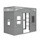 preview thumbnail 3 of 25, House Platform Bed, Twin Size All-in-One House Loft Bed w/ Ladder Wooden House Bed Frame for Bedroom No Spring Box Required