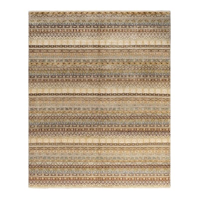 Gabbeh One-of-a-Kind Hand-Knotted Area Rug - Ivory, 8' 1" x 10' 1" - 8' 1" x 10' 1"