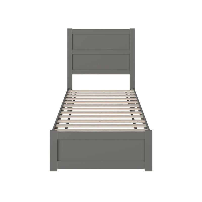 NoHo Twin Platform Bed with Matching Footboard in Grey