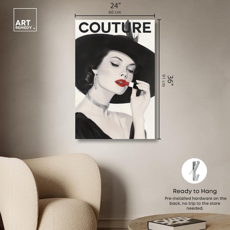 Lipstick Magazine Cover Canvas by Art Remedy, Gallery Wrapped