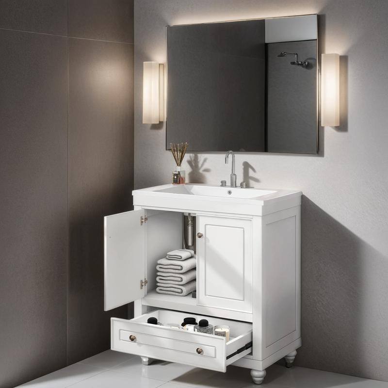 Bathroom Vanity Cabinet with Sink Combo, Two Doors and Drawer - Bed ...