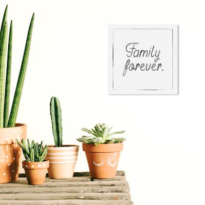 Wynwood Studio Canvas Typography and Quotes Family Forever White and Pastel Black Modern & Contemporary Wall Art Canvas Print