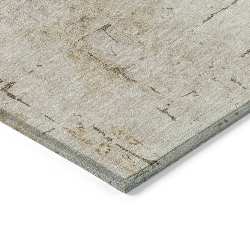 Machine Washable Indoor/Outdoor Vintage Bricks Chantille Rug