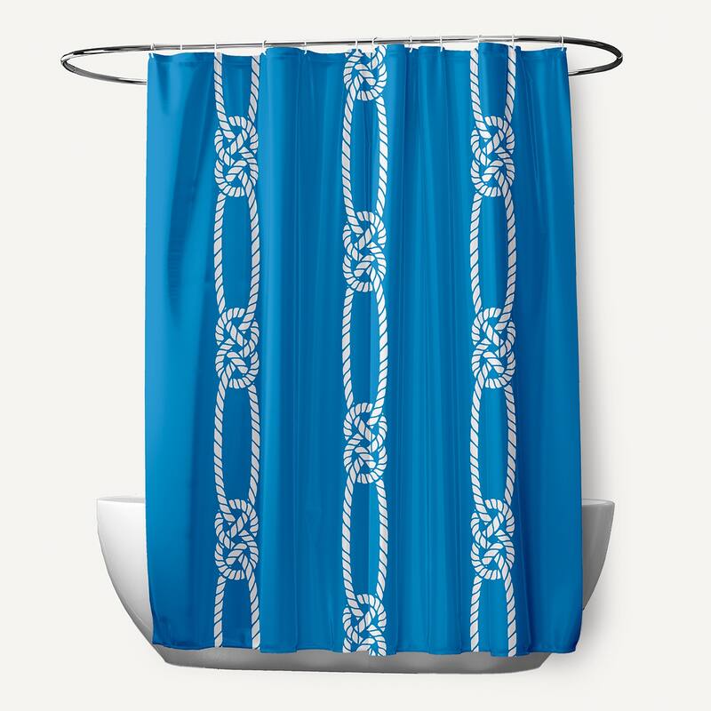 Tom Foolery Stripe Print 71x74-inch Shower Curtain - Blue