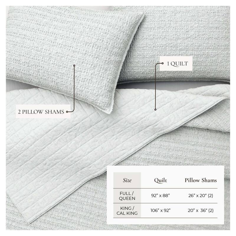 Linery & Co. Cotton Honeycomb Waffle Garment Washed Quilt Set