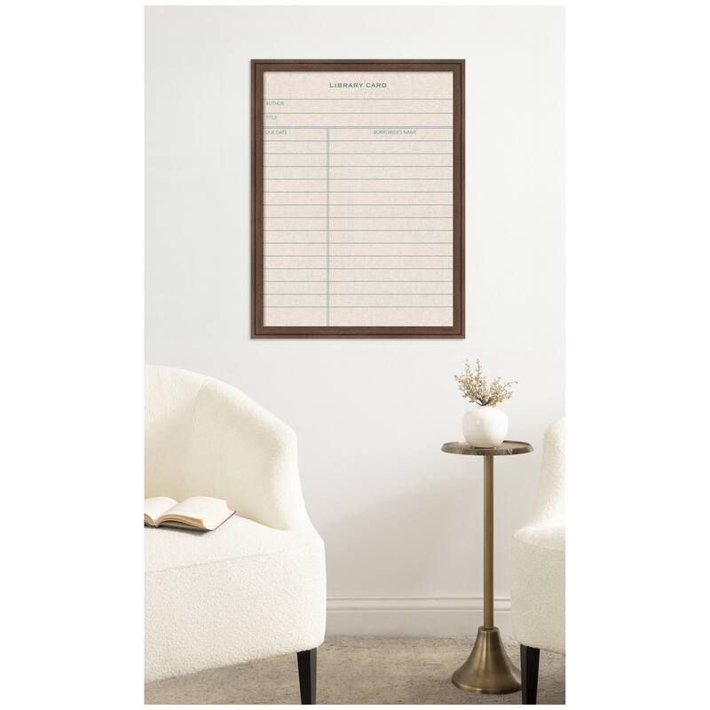 Kate and Laurel Framed Fabric Pinboard Linen Library Card Wall Organization
