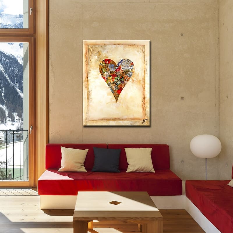 'Newbella' Heartwork Wrapped Canvas Wall Art
