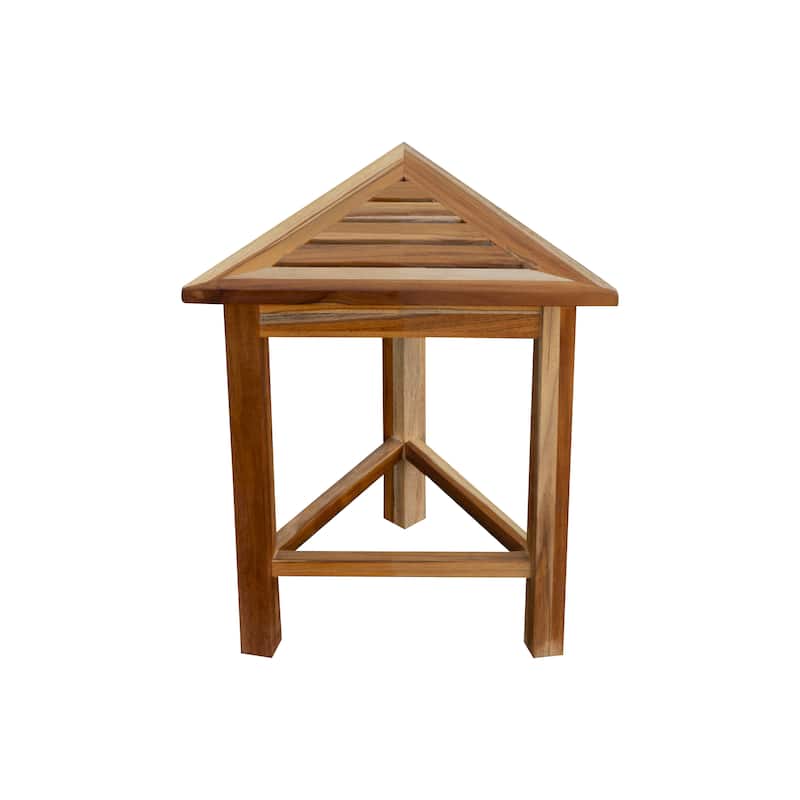 Corner EcoDecors EarthyTeak FlexiCorner Triangular Teak Modular Stool in EarthyTeak Finish