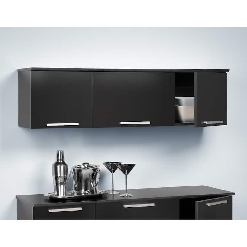 Yaletown Black Wall-mounted Hutch