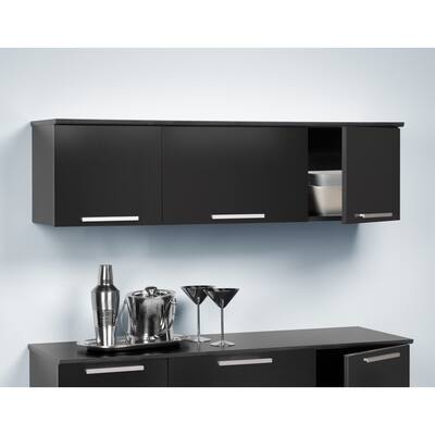 Yaletown Black Wall-mounted Hutch