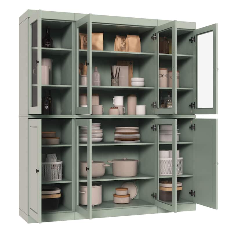 Palace Imports 100% Solid Wood 65" Kitchen China Pantry Cabinet - 65" x 71.5"