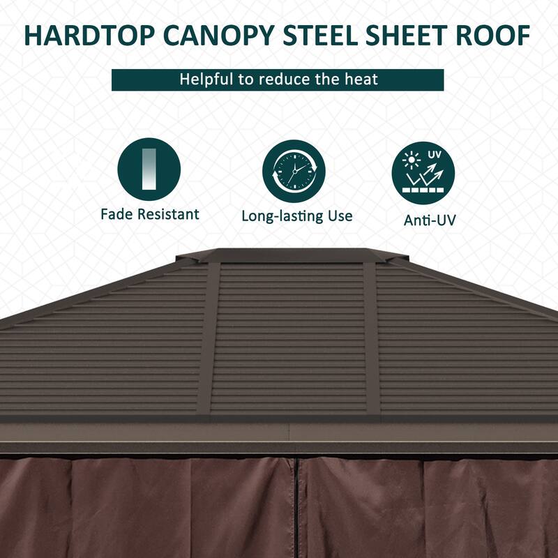 Outsunny Aluminum Frame Hardtop Gazebo