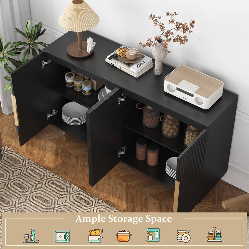 Roomfitters Modern Buffet Cabinet with Storage, Kitchen Sideboard Cupboard, Dining Room Credenza, Entryway Table