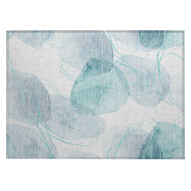 Fara Modern Art-Inspired Weather Resistant Sleek Contemporary Outdoor Rug