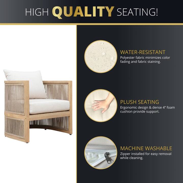 Kinger Home Haven 4-Piece Acacia Rounded Patio Set