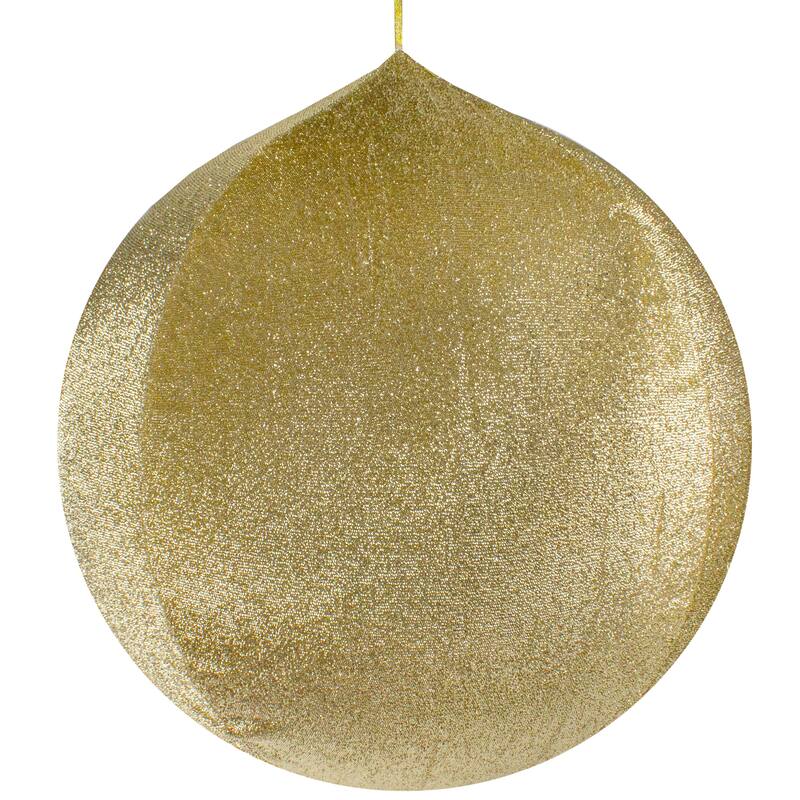 27.5" Tinsel Inflatable Christmas Ball Ornament Outdoor Decoration - Gold
