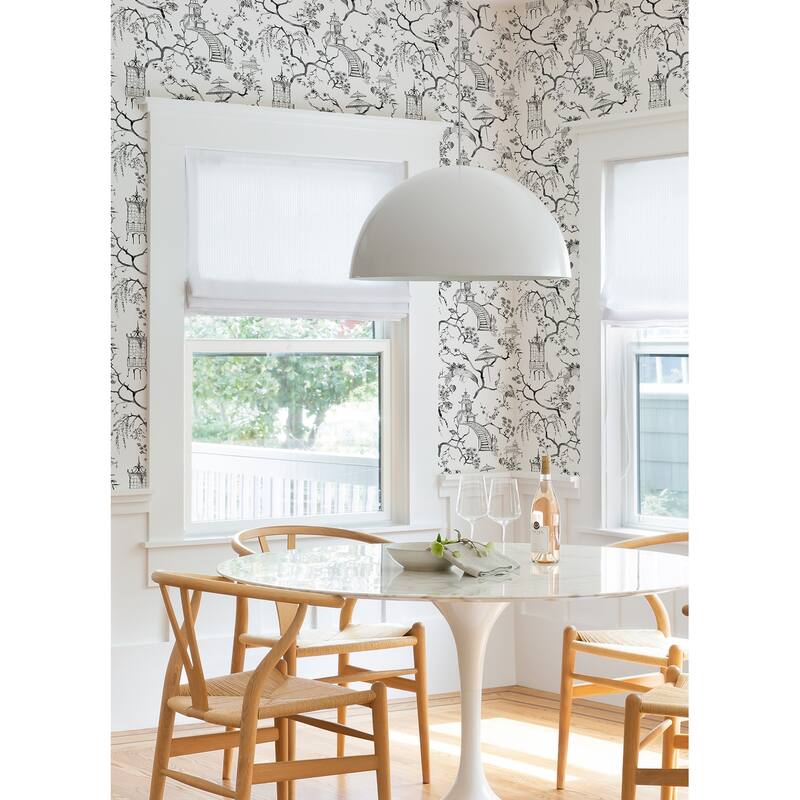 A-Street Prints Serena Charcoal Chinoiserie Wallpaper