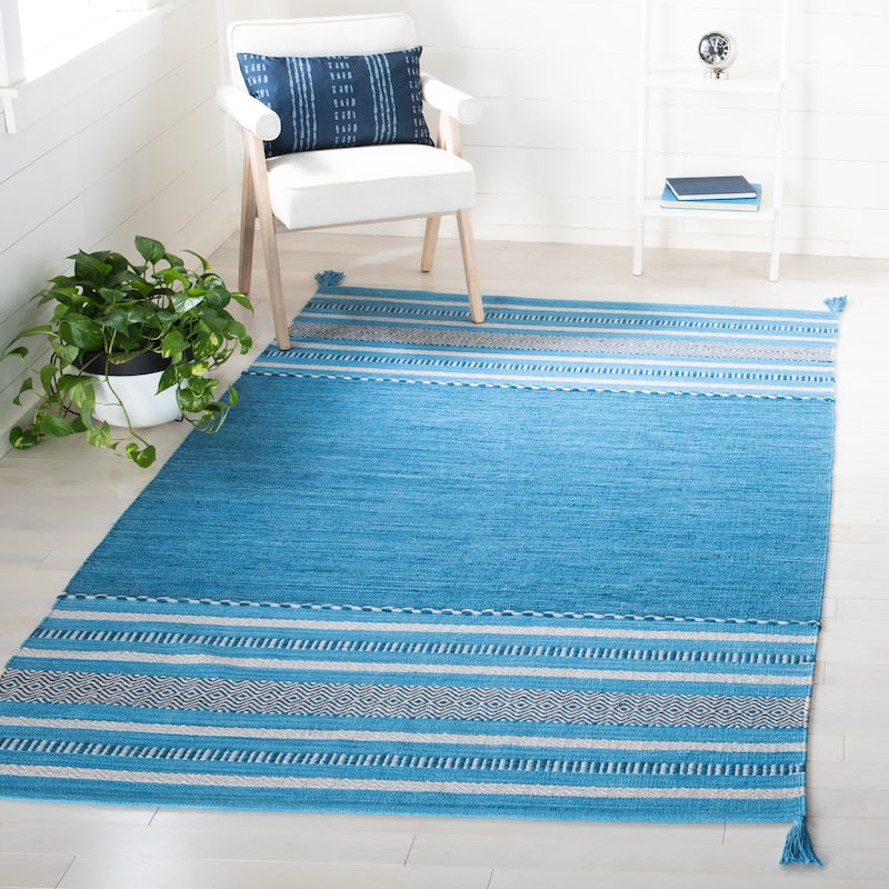 SAFAVIEH Handmade Montauk Carisbrooke Boho Stripe Cotton Flatweave Rug