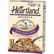 Heartland Granola Cereals - Low Fat, No Raisin - Case of 6 - 12 oz.