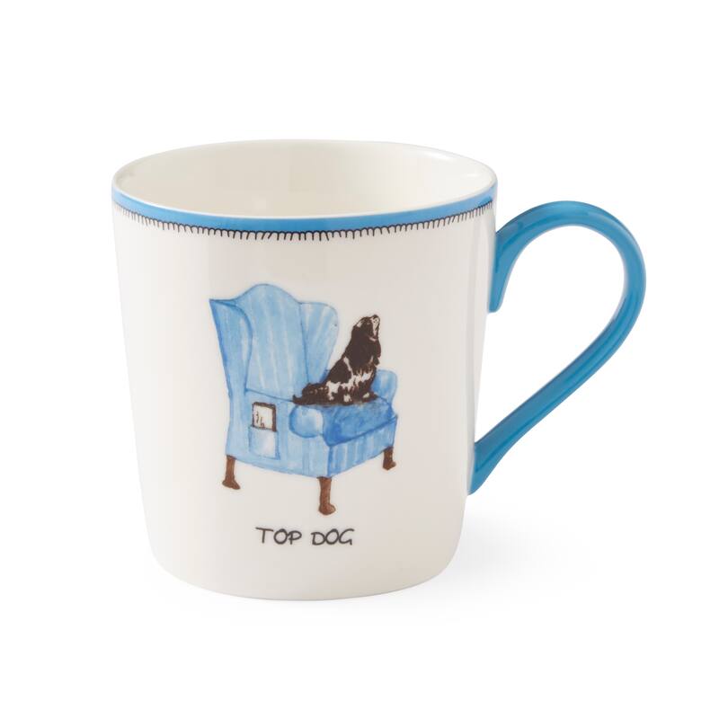 Kit Kemp for Spode Doodles Top Dog Mug - 12 Oz - Sky Blue