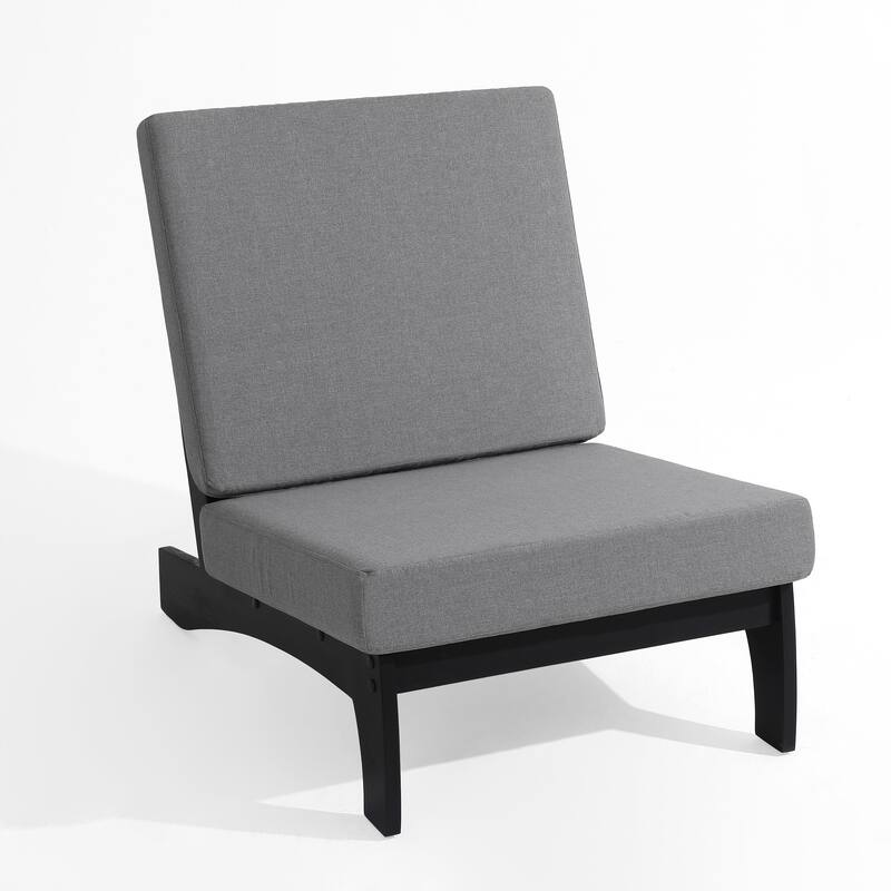 Outdoor Patio Solid Wood Chairs Loveseat Table Chat Set with Cushion