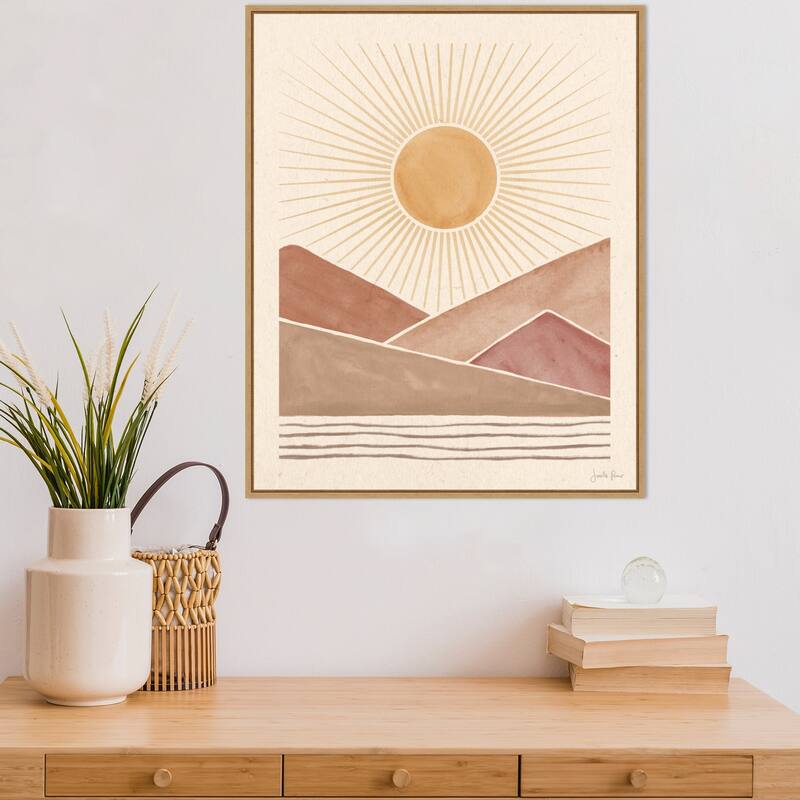 Mid Century Landscape I by Janelle Penner (23 x 28 in.), Framed Canvas Wall Art Print - Sylvie Maple - Sylvie Maple