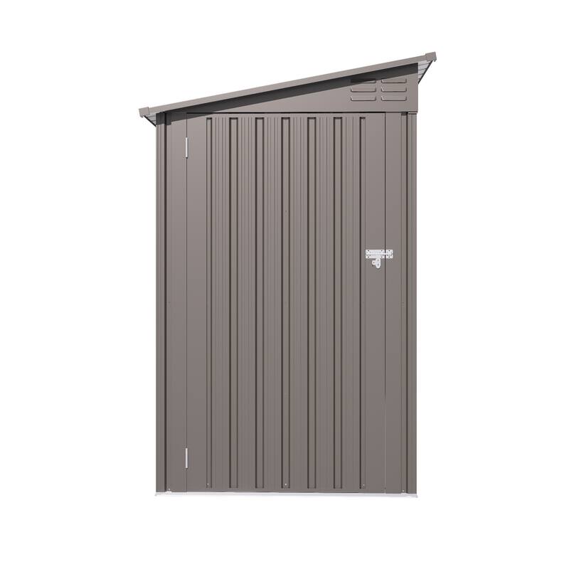 4 x 9 FT Outdoor Storage Shed, Metal Garden Shed Tool House with Sloping Roof,2 vents and 1 Side Open Door for Backyard