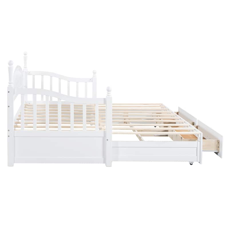Wooden Twin Size Daybed with Twin Size Trundle