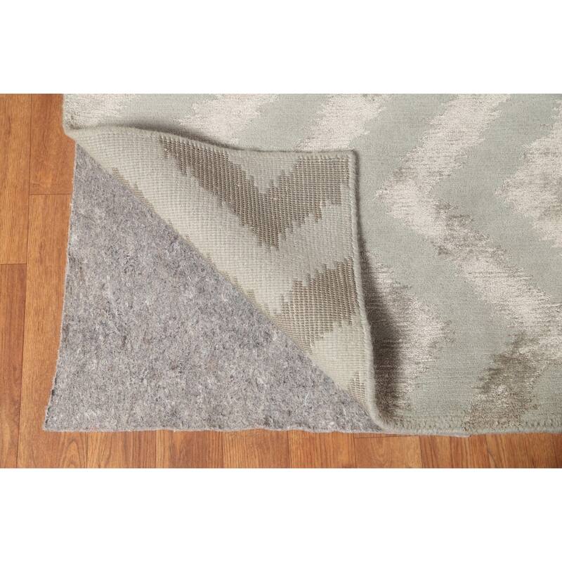 Chevron Style Nepalese Modern Area Rug Hand-Knotted Wool Carpet - 5'11" x 8'9"