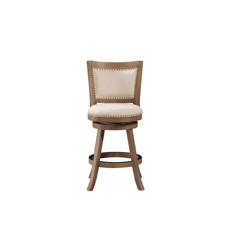 Melrose High Back Swivel Wood Counter Stool