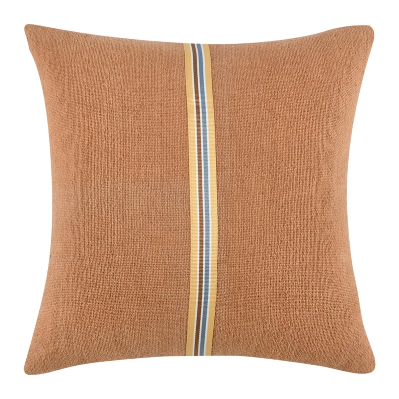 Villa by Classic Home Rowland 22" Hazel Brown Linen Blend Throw Pillow