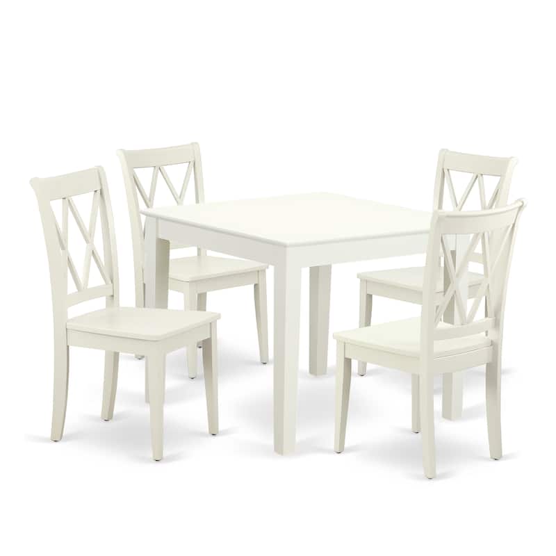 East West Furniture Dining Table Set Includes a Square Kitchen Table and Dining Room Chairs (Pieces Options)