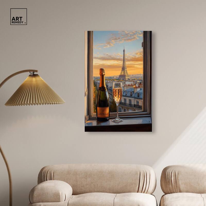 Classy Drink in Paris Canvas by Art Remedy, Gallery Wrapped
