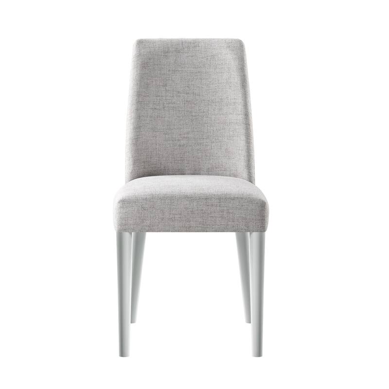 HomeRoots 23" Gray Solid Wood And Fabric Upholstered Parsons Chair - 23.25 in. x 37.00 in. x 18.50 in.