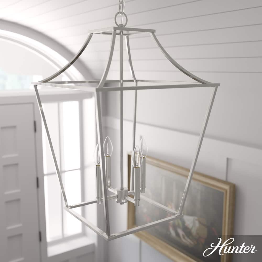 Hunter Laurel Ridge 18" 4-Light Lantern Pendant - Entry, Dining Room - Candle, Cage - Modern Farmhouse, Transitional